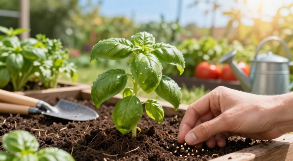como plantar manjericão
