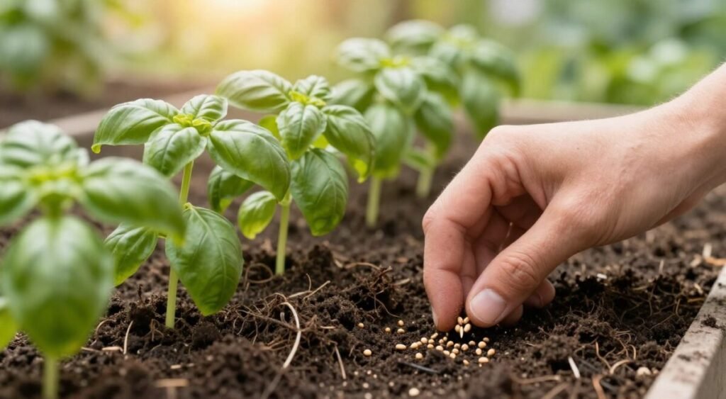 como plantar manjericão