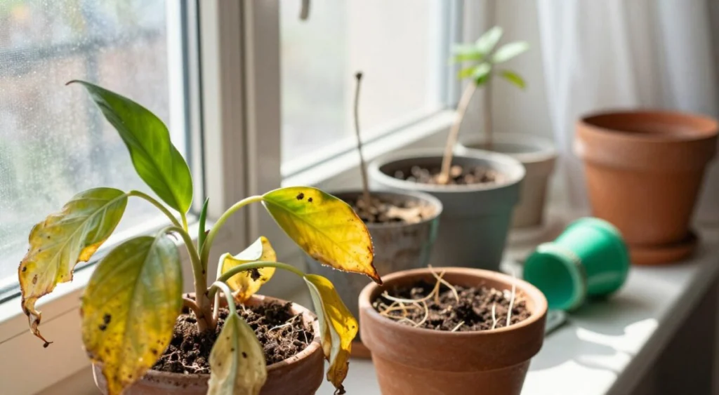 erros ao cuidar de plantas